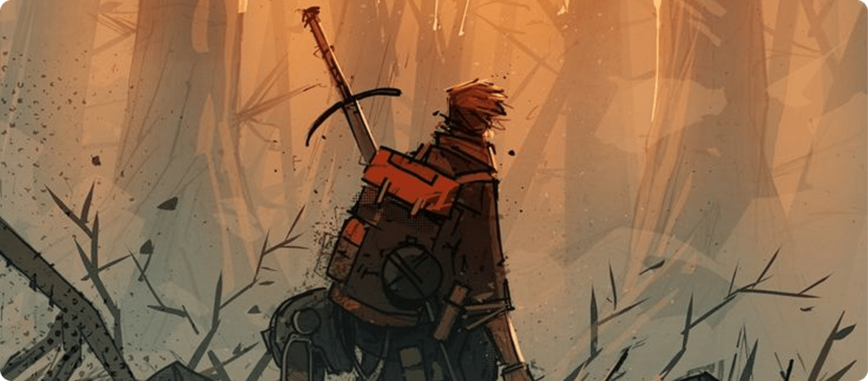 An Archivist travelling through a forest