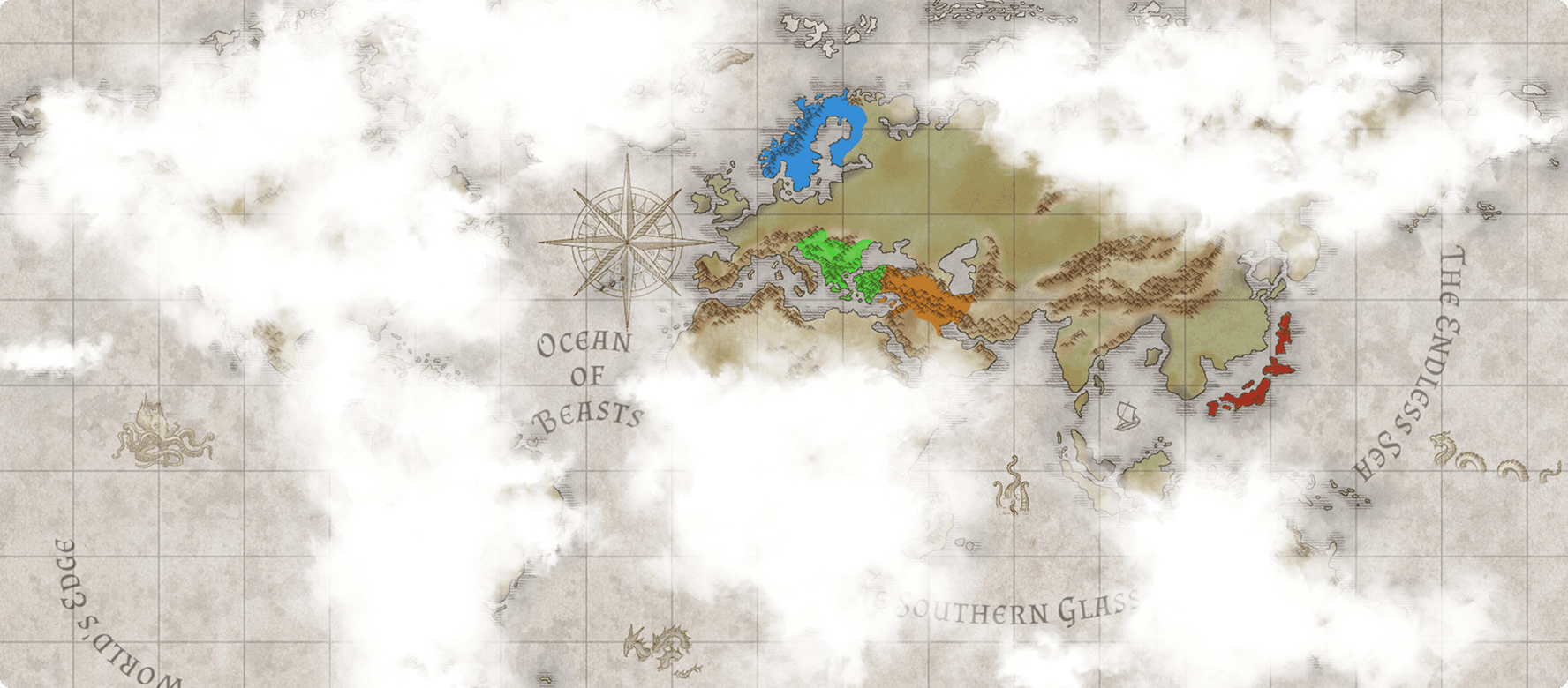 A map of the world of Chronicles of Myth